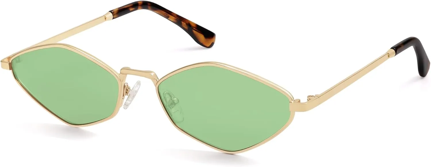 SOJOS Retro Small Polarized Sunglasses Womens Mens Vintage Narrow Irregular Shades UV400 SJ1233