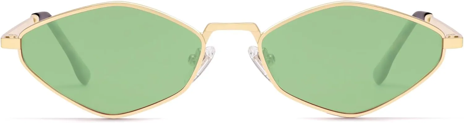 SOJOS Retro Small Polarized Sunglasses Womens Mens Vintage Narrow Irregular Shades UV400 SJ1233