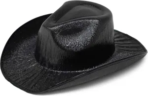 SoJourner Bags Neon Sparkly Glitter Space Cowboy Hat - Fun Metallic Holographic Party Disco Cowgirl Hat