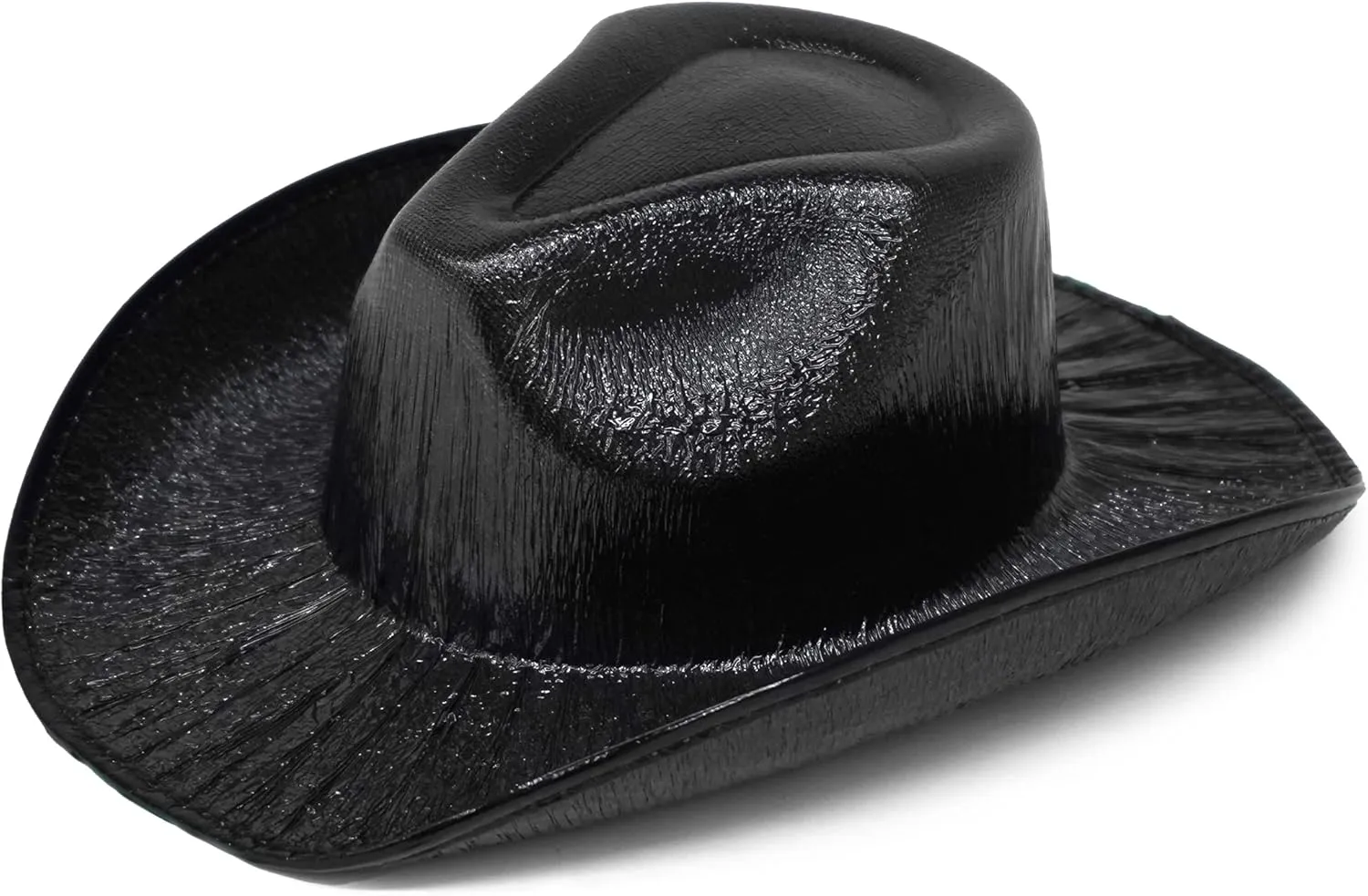 SoJourner Bags Neon Sparkly Glitter Space Cowboy Hat - Fun Metallic Holographic Party Disco Cowgirl Hat