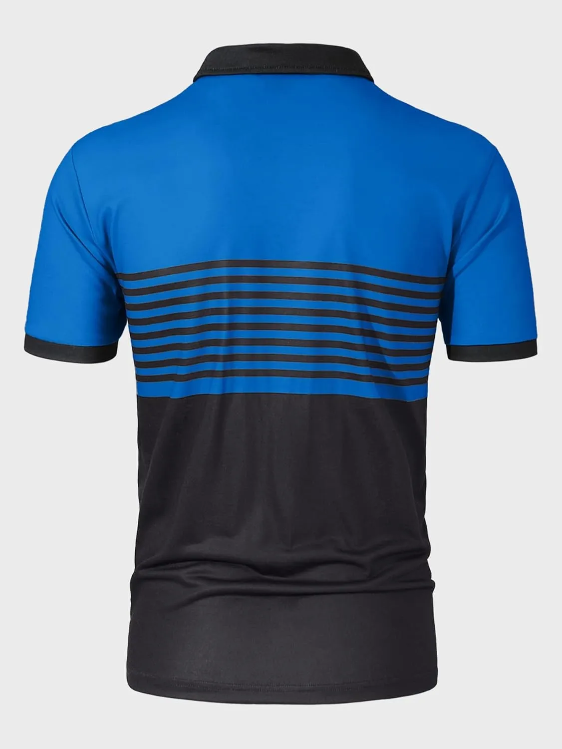 SOLY HUX Men's Golf Shirts Short Sleeve Striped Collared T Shirt Casual Work Shirts