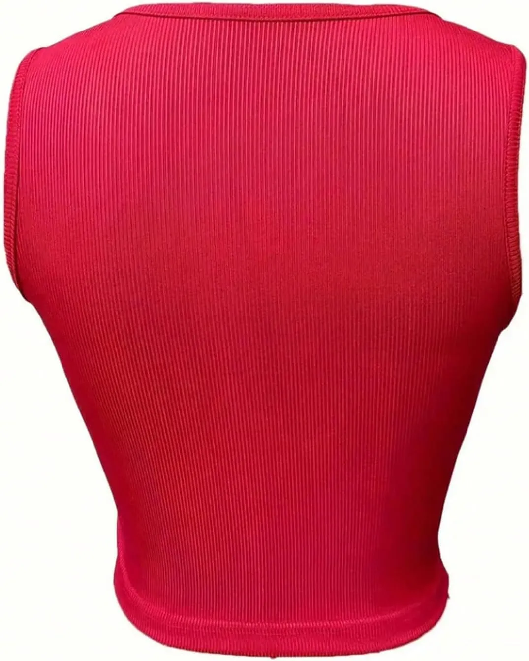 SOLY HUX Women's V Neck Crop Tops Basic Trendy Notched Sleeveless Slim Fit Summer Y2k Sexy Crop Tank Top