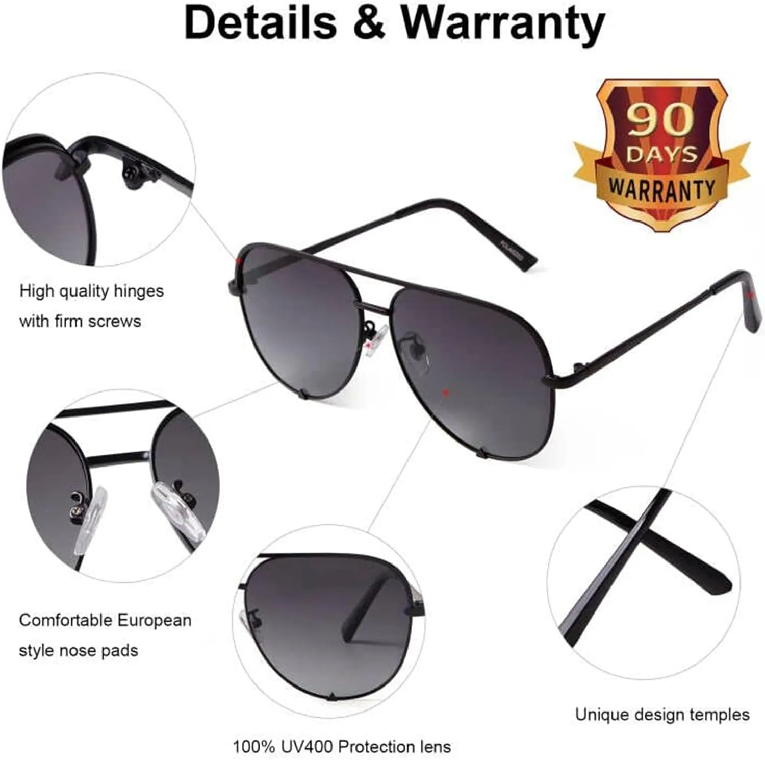 SORVINO Oversized Aviator Sunglasses for Women Men Trendy Retro Bulk Shade Black Faded Sun Glasses Classic UV Protection