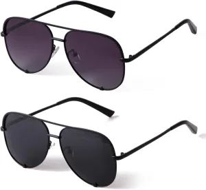 SORVINO Oversized Aviator Sunglasses for Women Men Trendy Retro Bulk Shade Black Faded Sun Glasses Classic UV Protection