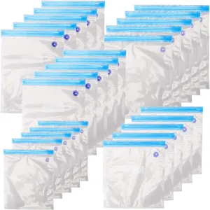 Sous Vide Bags,26Pack Reusable Vacuum-Sealed Food Storage Bag, Resealable with Air Valve Double Layers Food Storage Bag,BPA-Free 4 Sizes 25 Pcs
