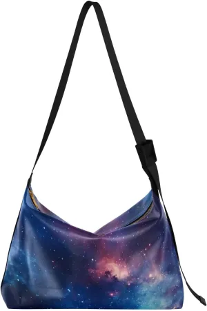 Space Large Leather Crossbody Bag, Shoulder Sling Bag for Men, Cross Body Leather Shoulder Bag