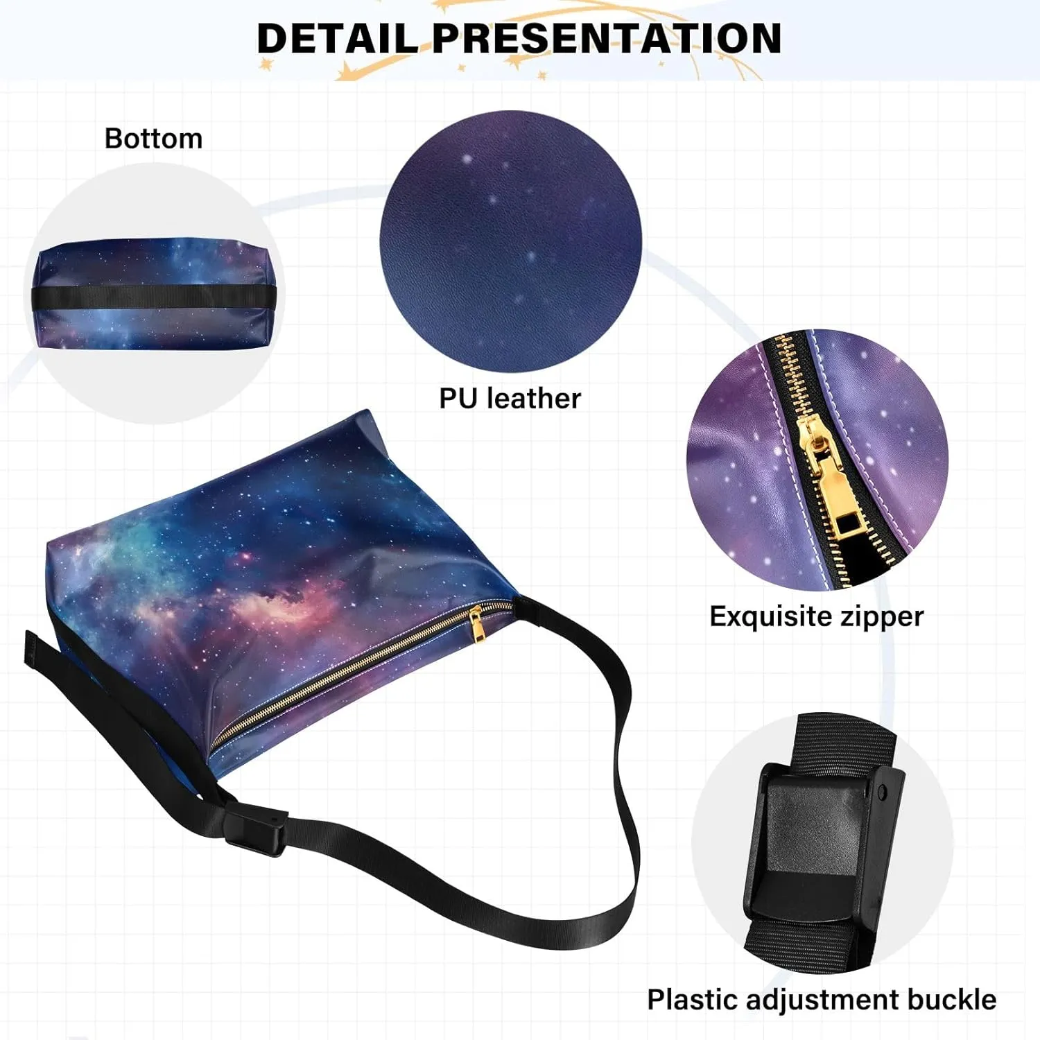 Space Large Leather Crossbody Bag, Shoulder Sling Bag for Men, Cross Body Leather Shoulder Bag