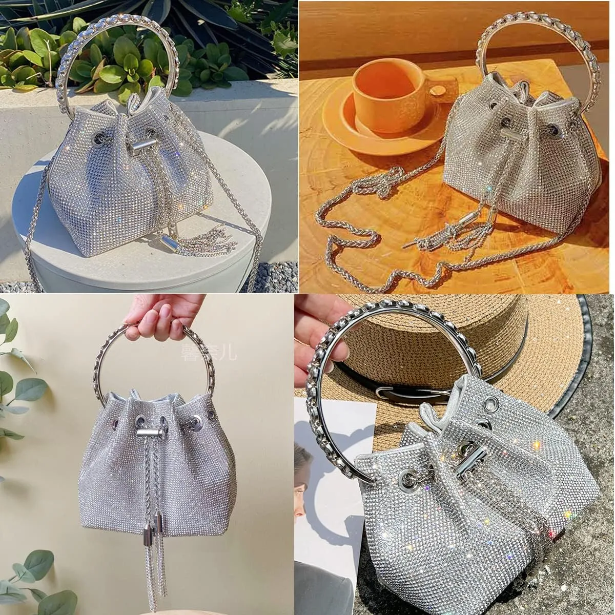 Sparkling Women's Evening Handbags Rhinestone Purse Crossbody Bag Wedding Prom Party Club Purses