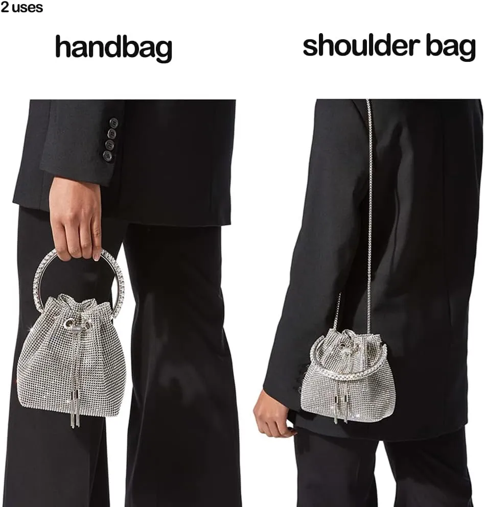 Sparkling Women's Evening Handbags Rhinestone Purse Crossbody Bag Wedding Prom Party Club Purses