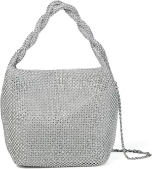 Sparkly Clutch Purses For Women Wedding Party Pleated Silver Banquet Evening Bags For Women Formal