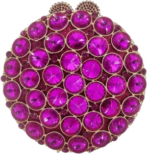 Sparkly Round Shape Evening Bag Luxury Crystal Clutch Formal Rhinestone Purse Party Wedding Cute Handbag