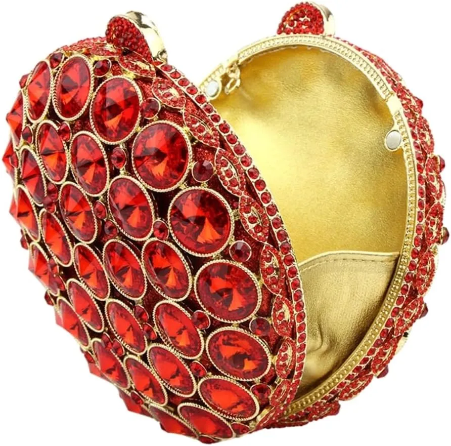Sparkly Round Shape Evening Bag Luxury Crystal Clutch Formal Rhinestone Purse Party Wedding Cute Handbag