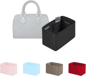 Speedy 25 Organizer Insert, Purse Dividers Compatible with LV Bag Speedy, Women's Handbag Organizers with Silky Satin (Black, Speedy25)