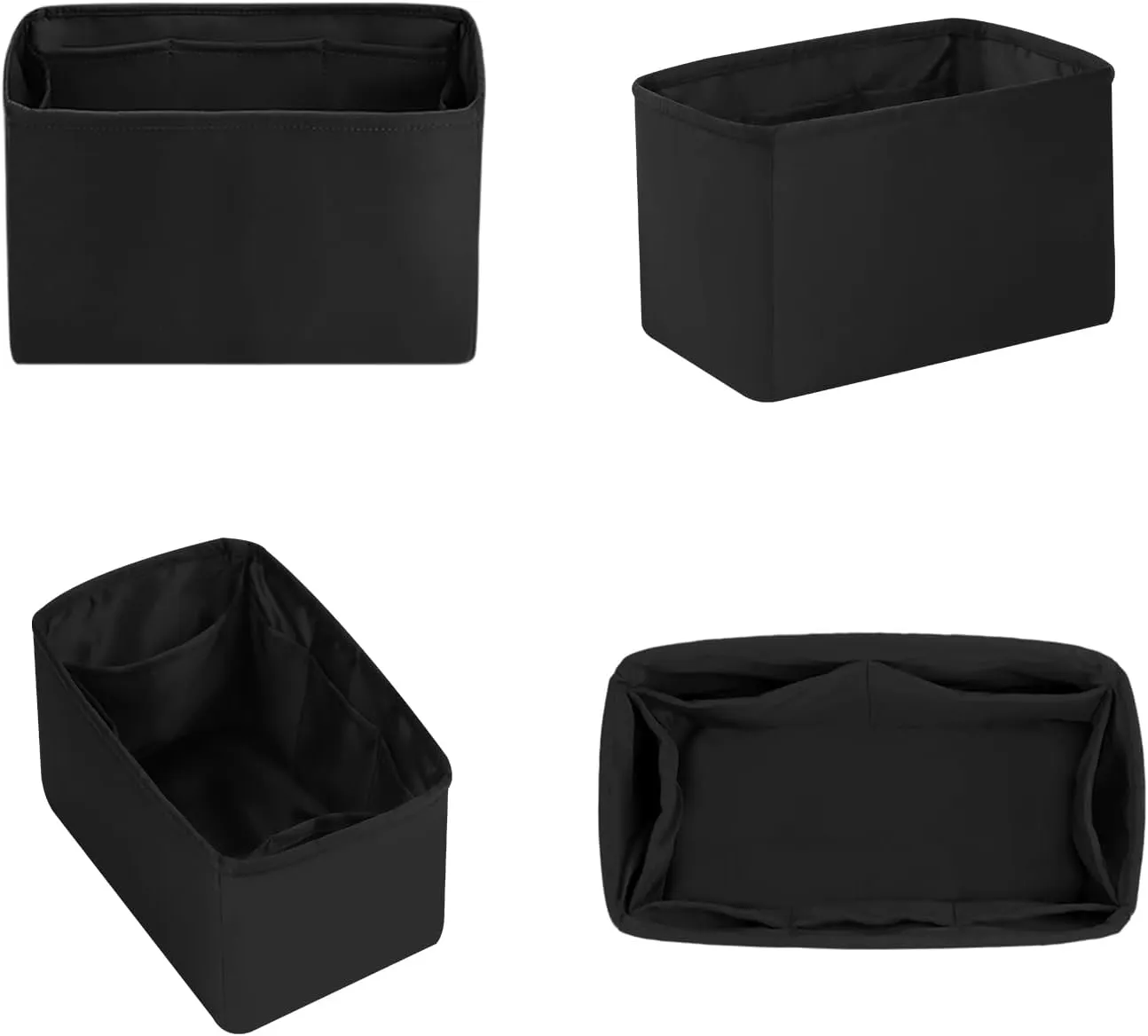 Speedy 25 Organizer Insert, Purse Dividers Compatible with LV Bag Speedy, Women's Handbag Organizers with Silky Satin (Black, Speedy25)