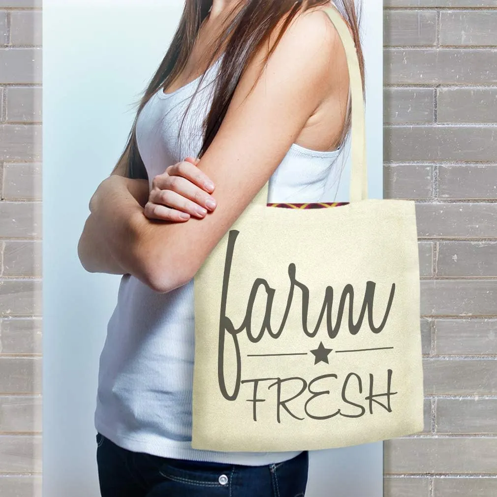 Speedy Pros Canvas Tote Bag for Women Farm Fresh B Home & Hearth Barns & Farms Beach Bags for Women