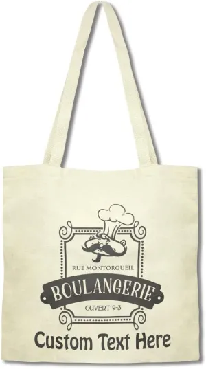 Speedy Pros Canvas Tote Bag for Women Rue Montorgueil Boulangerie Ouvert 9-3 Paris France French