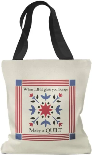 Speedy Pros Canvas Tote Bag for Women When Life Gives You Scraps Make A Quilt Sewing Craft Beach Bags for Women