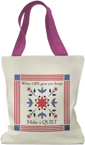 Speedy Pros Canvas Tote Bag for Women When Life Gives You Scraps Make A Quilt Sewing Craft Beach Bags for Women