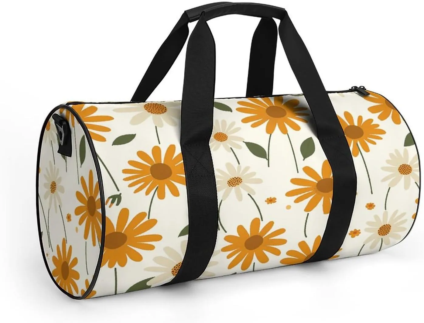 Sports Gym Bag for Women Men Travel Duffel Bag Amber Daisy Pattern Weekender Bag Canvas Carry on Overnight Bag for Travel Swimming Fitness Workout Sports Duffle Bag, 17.7in/9in/9in, style-3