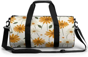 Sports Gym Bag for Women Men Travel Duffel Bag Amber Daisy Pattern Weekender Bag Canvas Carry on Overnight Bag for Travel Swimming Fitness Workout Sports Duffle Bag, 17.7in/9in/9in, style-3