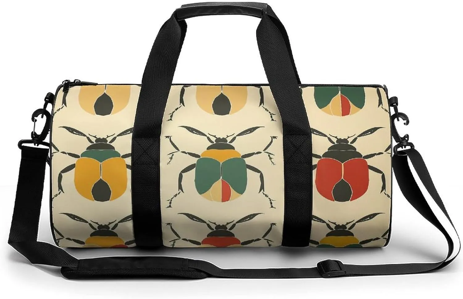 Sports Gym Bag for Women Men Travel Duffel Bag Beetle Shape Pattern Weekender Bag Canvas Carry on Overnight Bag for Travel Swimming Fitness Workout Sports Duffle Bag, 17.7in/9in/9in, style-1