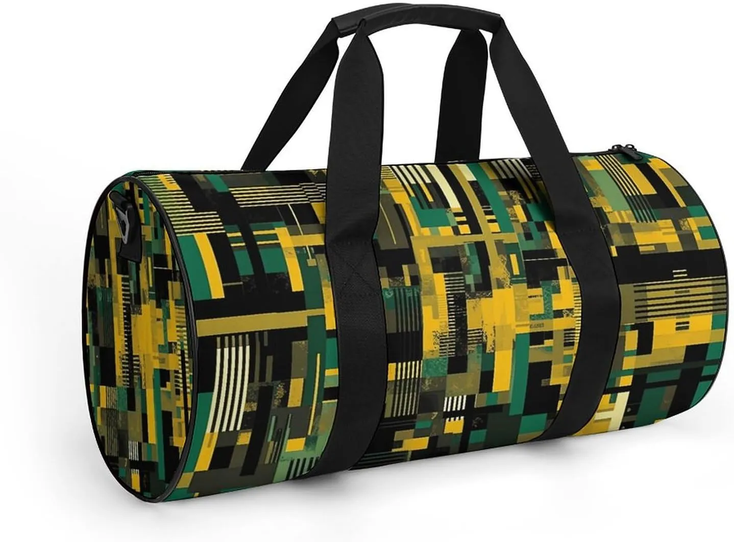 Sports Gym Bag for Women Men Travel Duffel Bag Black And Beige Graphics Weekender Bag Canvas Carry on Overnight Bag for Travel Swimming Fitness Workout Sports Duffle Bag