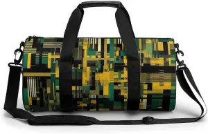 Sports Gym Bag for Women Men Travel Duffel Bag Black And Beige Graphics Weekender Bag Canvas Carry on Overnight Bag for Travel Swimming Fitness Workout Sports Duffle Bag