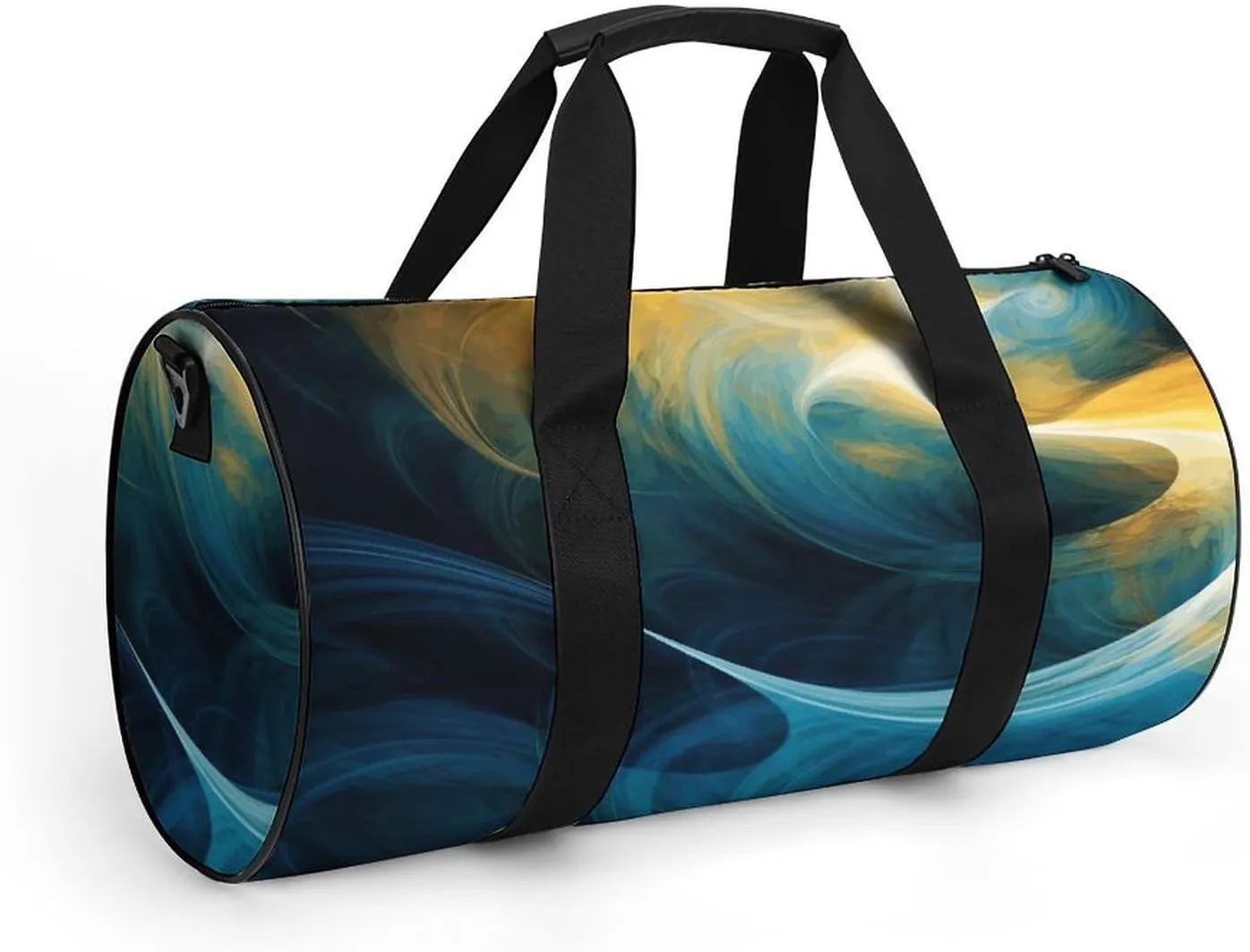 Sports Gym Bag for Women Men Travel Duffel Bag Blue And Yellow Texture Weekender Bag Canvas Carry on Overnight Bag for Travel Swimming Fitness Workout Sports Duffle Bag