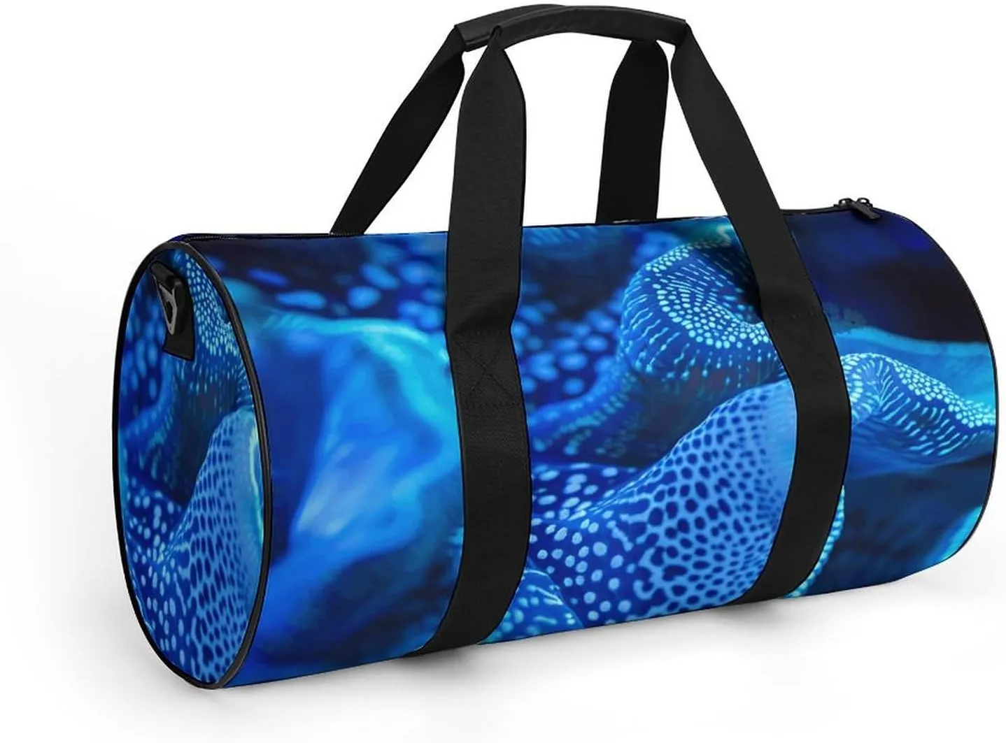 Sports Gym Bag for Women Men Travel Duffel Bag Blue Glowing Coral Weekender Bag Canvas Carry on Overnight Bag for Travel Swimming Fitness Workout Sports Duffle Bag