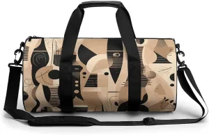 Sports Gym Bag for Women Men Travel Duffel Bag Brown Pattern Background Weekender Bag Canvas Carry on Overnight Bag for Travel Swimming Fitness Workout Sports Duffle Bag