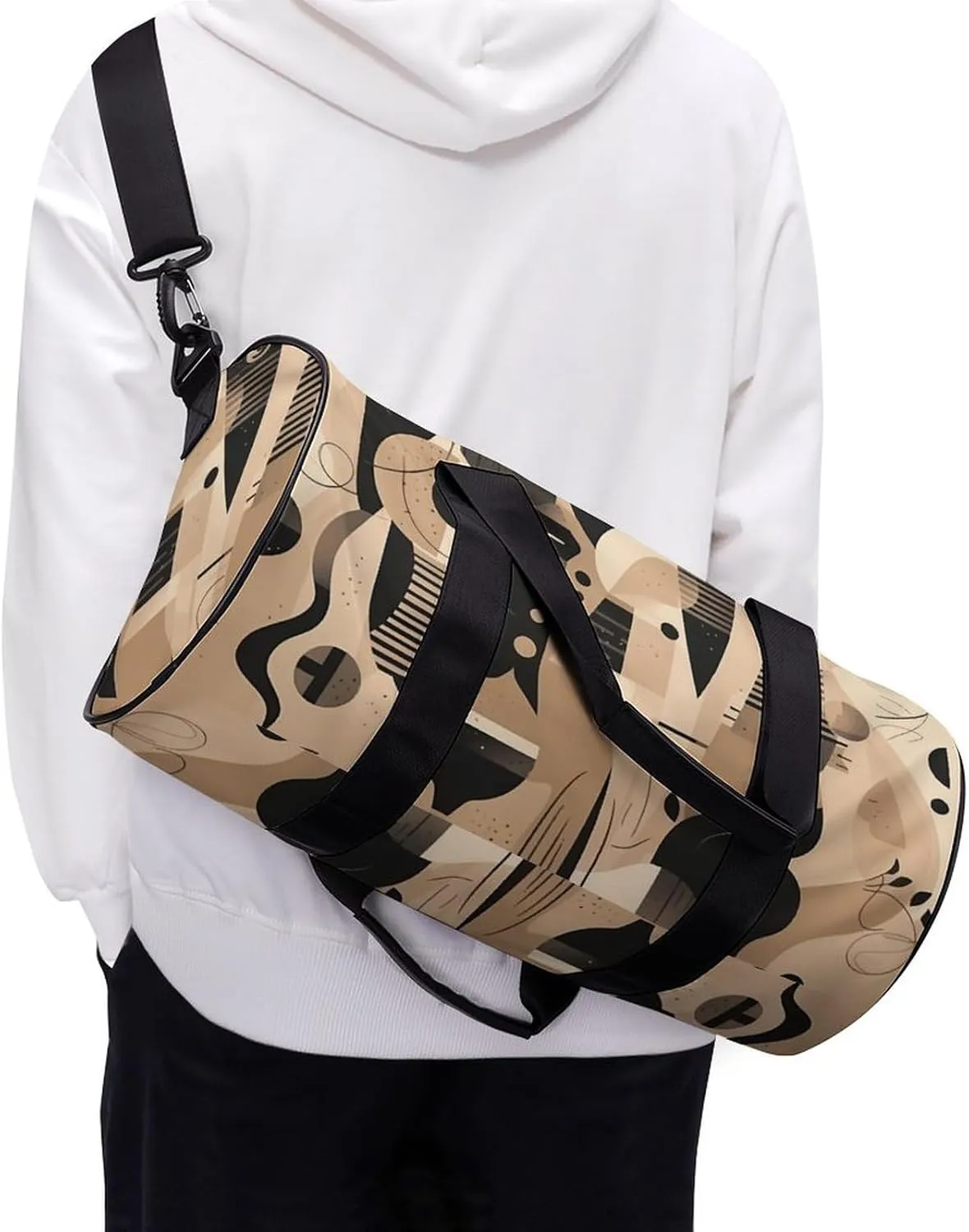 Sports Gym Bag for Women Men Travel Duffel Bag Brown Pattern Background Weekender Bag Canvas Carry on Overnight Bag for Travel Swimming Fitness Workout Sports Duffle Bag