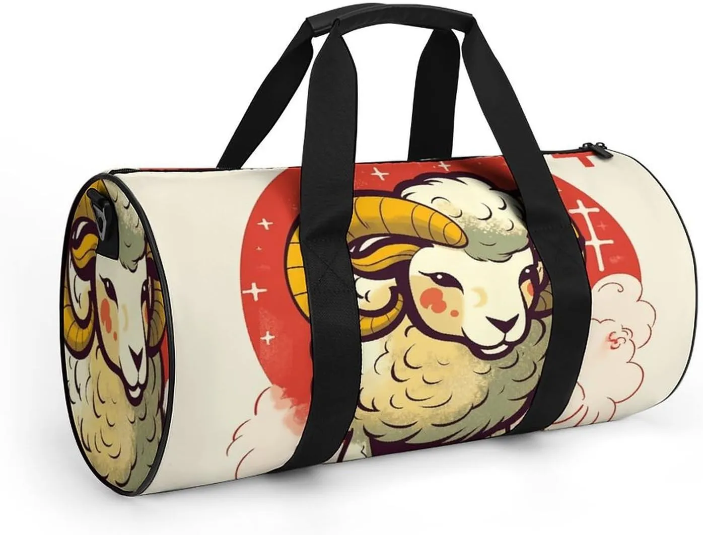 Sports Gym Bag for Women Men Travel Duffel Bag Cartoon Sheep Weekender Bag Canvas Carry on Overnight Bag for Travel Swimming Fitness Workout Sports Duffle Bag