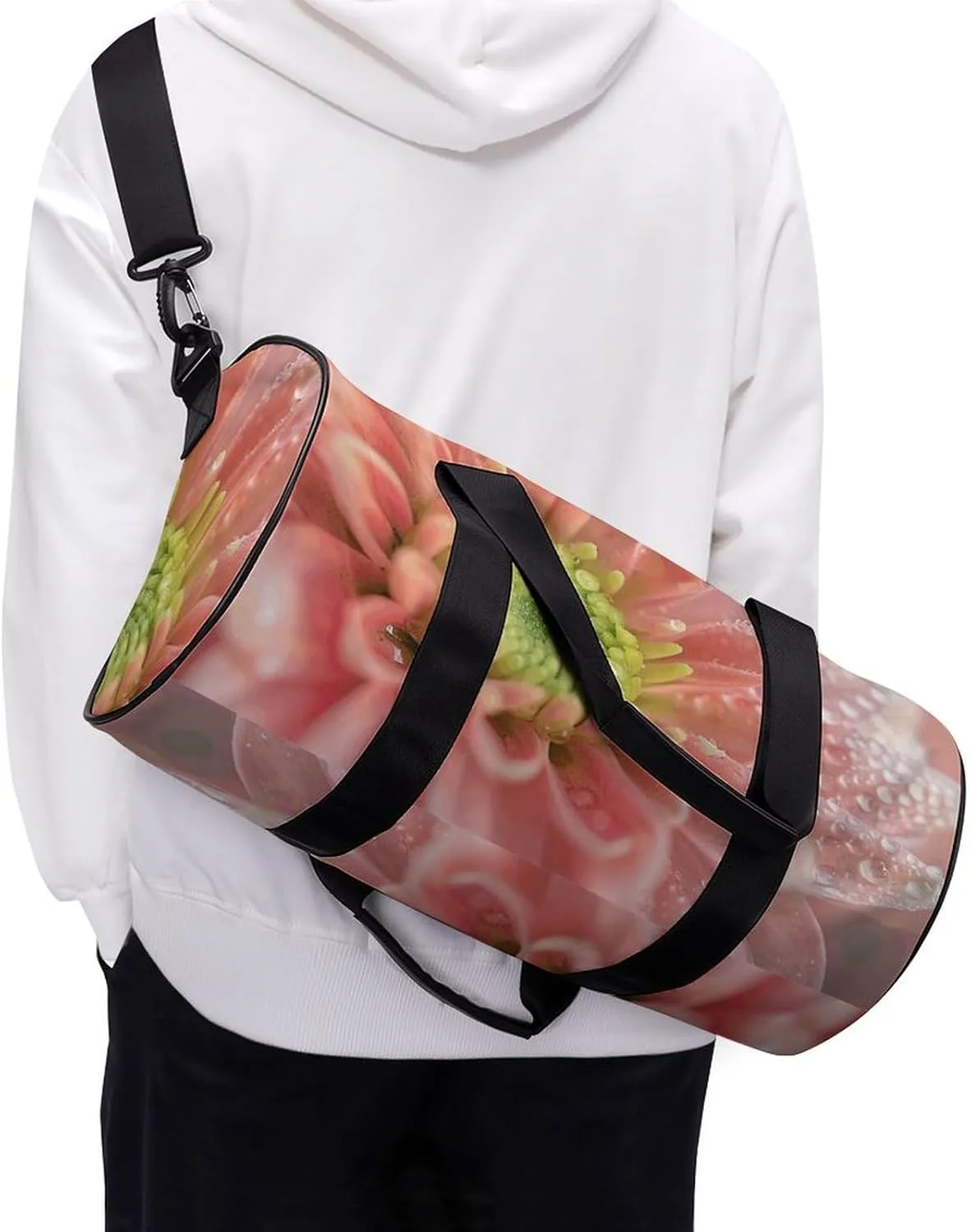 Sports Gym Bag for Women Men Travel Duffel Bag Dew on Petals Weekender Bag Canvas Carry on Overnight Bag for Travel Swimming Fitness Workout Sports Duffle Bag, 17.7in/9in/9in, style-2