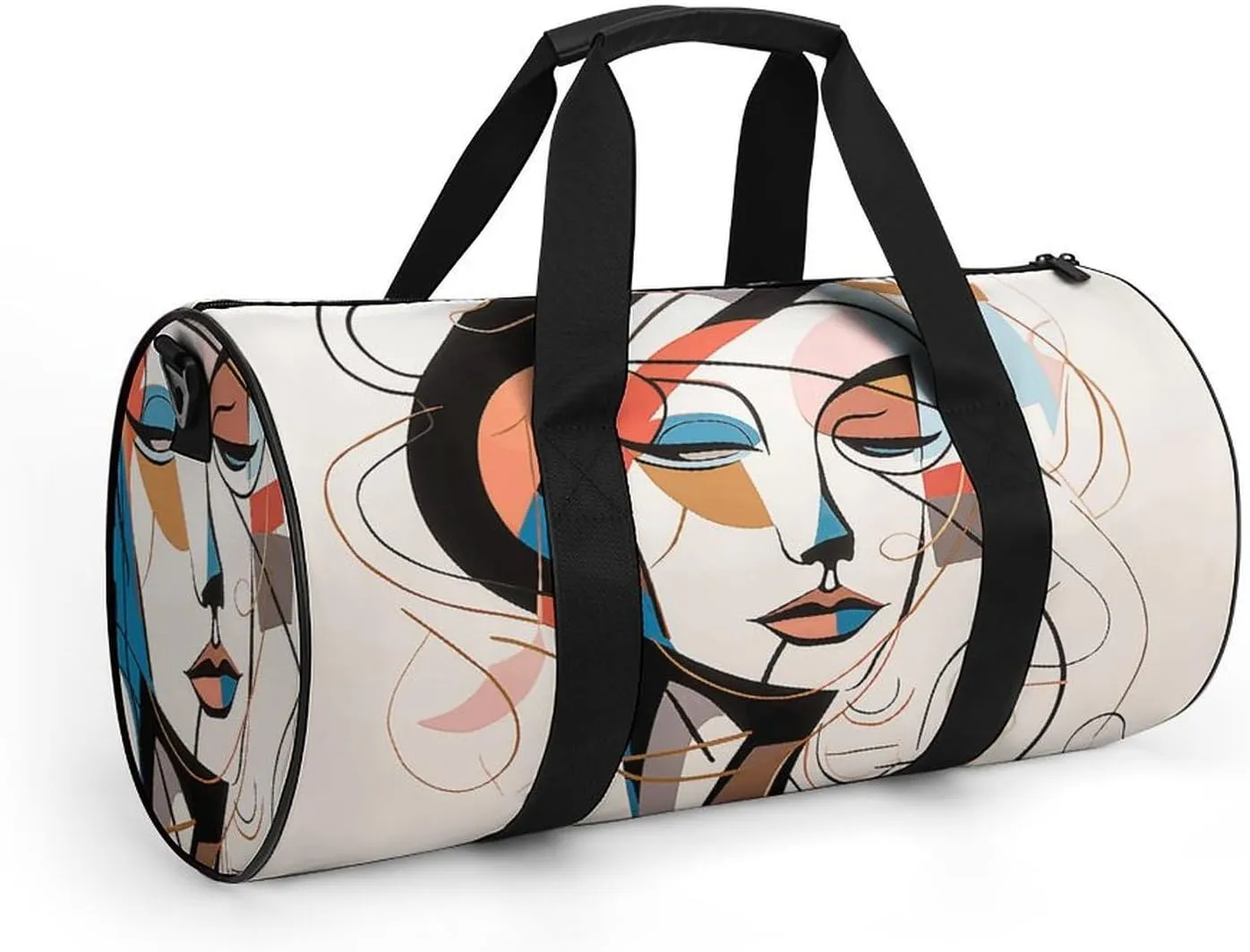 Sports Gym Bag for Women Men Travel Duffel Bag Elegant Line Drawing Weekender Bag Canvas Carry on Overnight Bag for Travel Swimming Fitness Workout Sports Duffle Bag, 17.7in/9in/9in, style