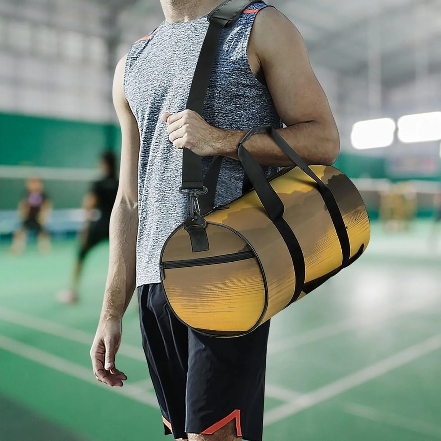 Sports Gym Bag for Women Men Travel Duffel Bag Floating on A Calm Lake Weekender Bag Canvas Carry on Overnight Bag for Travel Swimming Fitness Workout Sports Duffle Bag