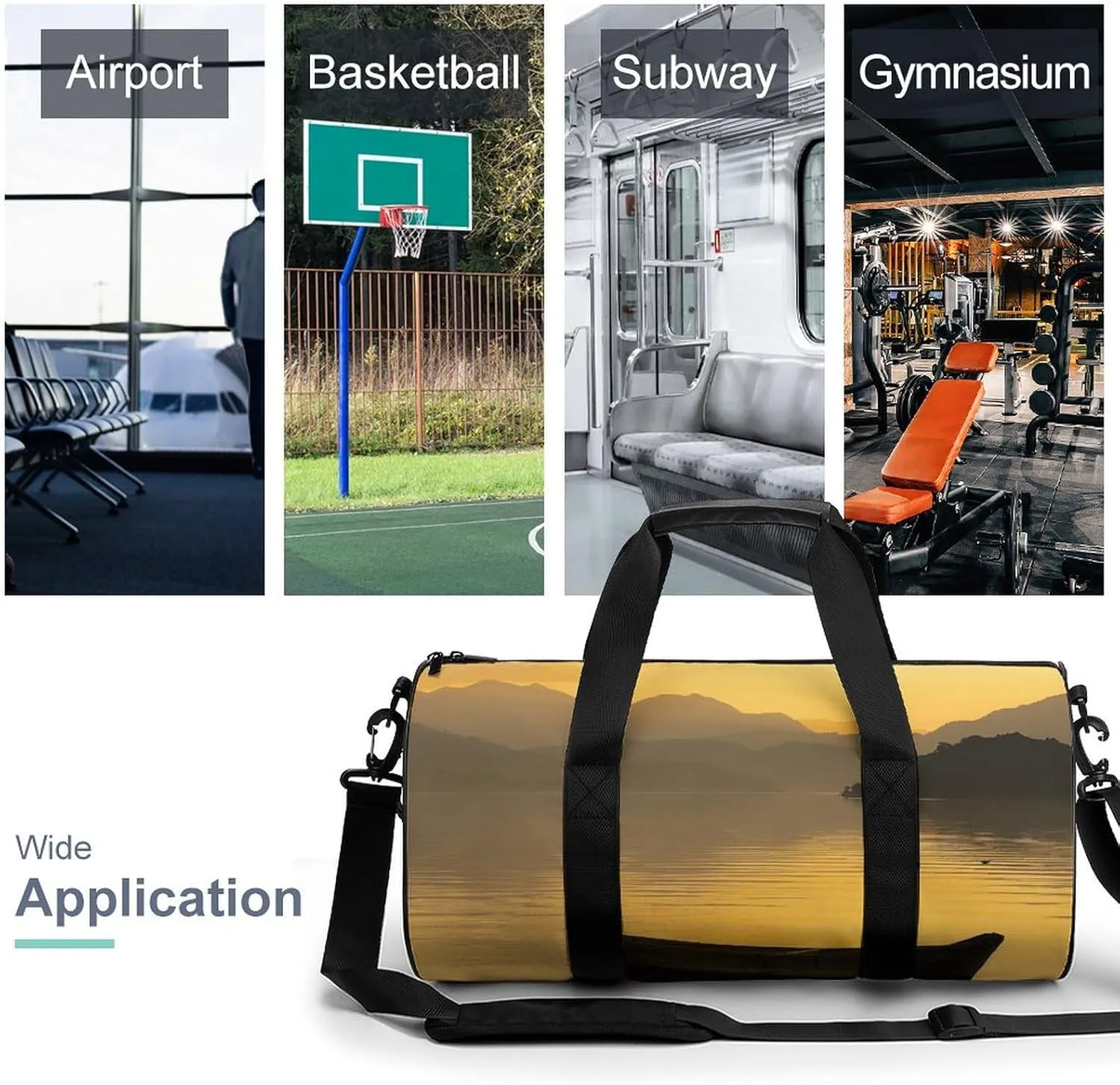 Sports Gym Bag for Women Men Travel Duffel Bag Floating on A Calm Lake Weekender Bag Canvas Carry on Overnight Bag for Travel Swimming Fitness Workout Sports Duffle Bag
