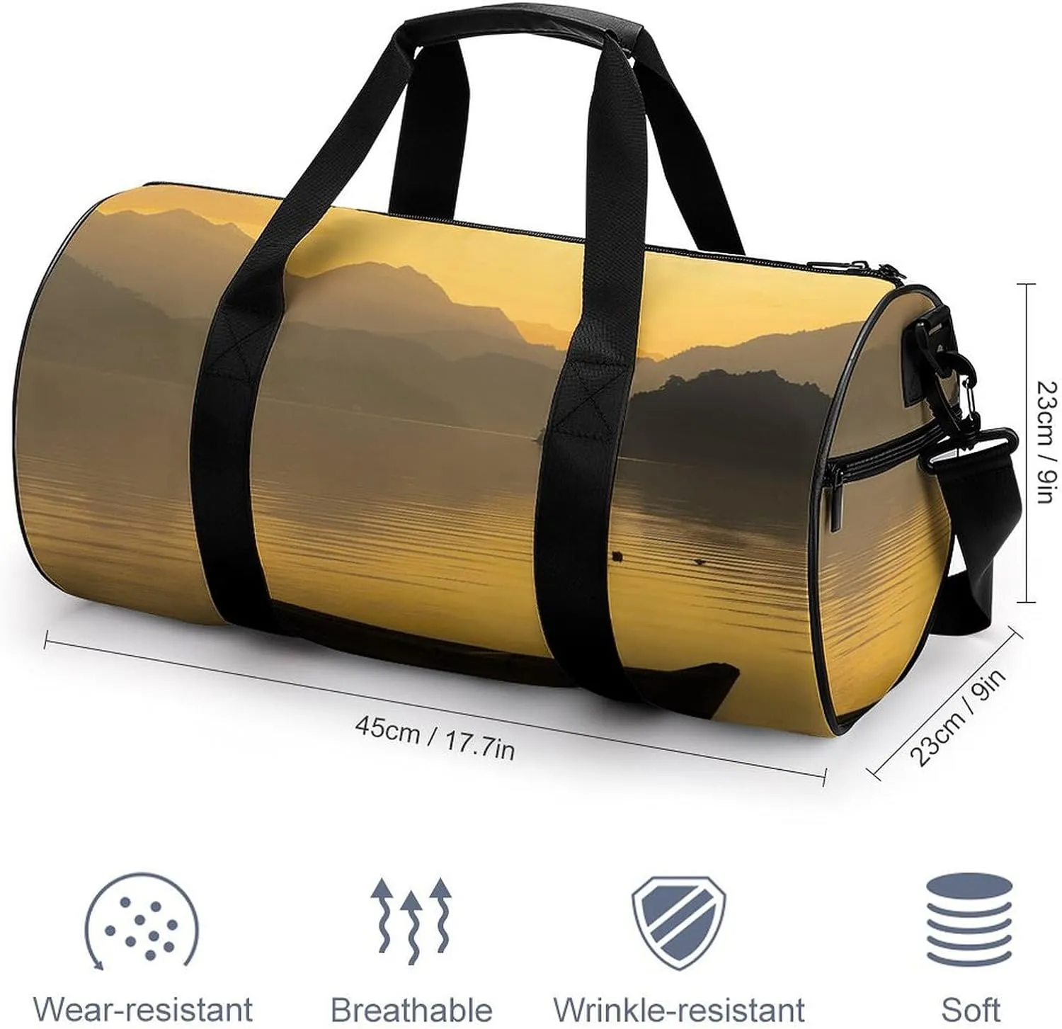 Sports Gym Bag for Women Men Travel Duffel Bag Floating on A Calm Lake Weekender Bag Canvas Carry on Overnight Bag for Travel Swimming Fitness Workout Sports Duffle Bag