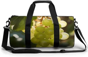 Sports Gym Bag for Women Men Travel Duffel Bag Green Grape Hanging Weekender Bag Canvas Carry on Overnight Bag for Travel Swimming Fitness Workout Sports Duffle Bag