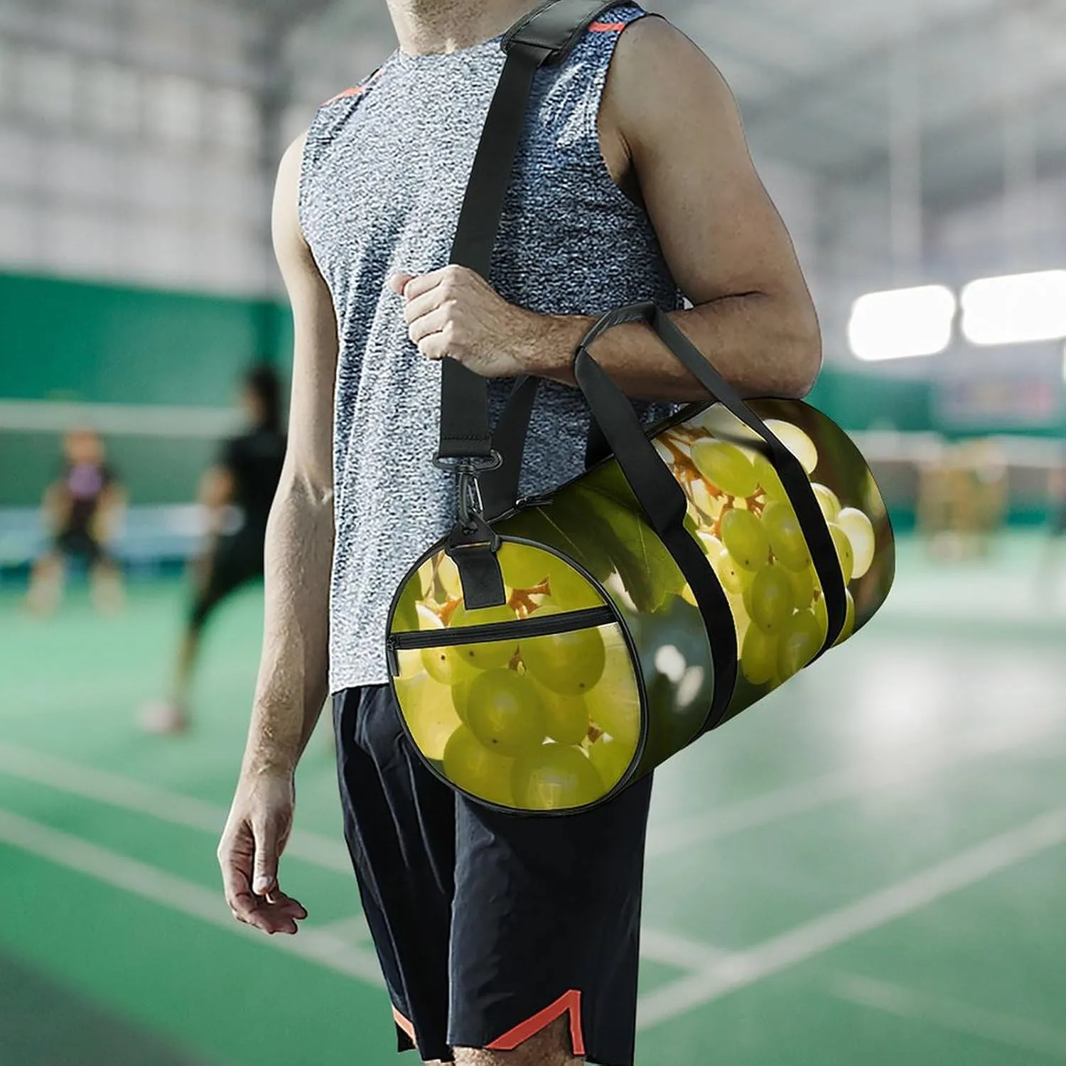 Sports Gym Bag for Women Men Travel Duffel Bag Green Grape Hanging Weekender Bag Canvas Carry on Overnight Bag for Travel Swimming Fitness Workout Sports Duffle Bag