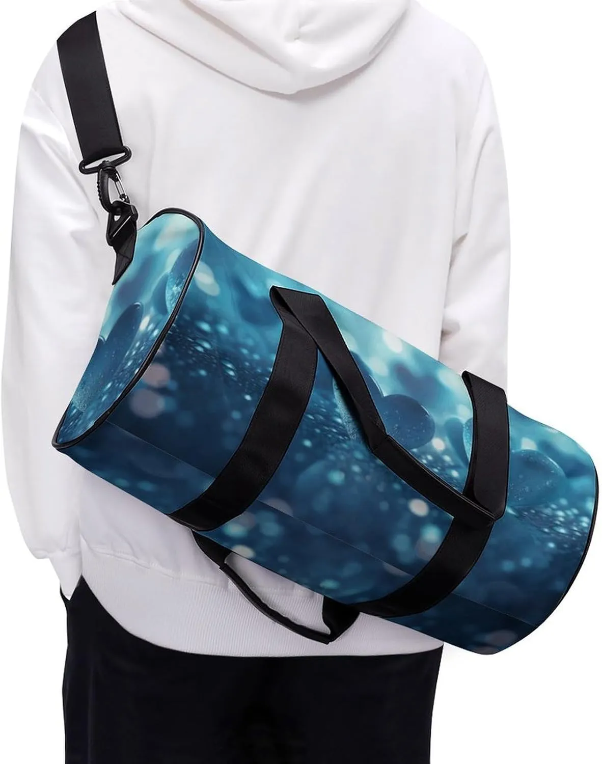 Sports Gym Bag for Women Men Travel Duffel Bag Heart Image on Background Weekender Bag Canvas Carry on Overnight Bag for Travel Swimming Fitness Workout Sports Duffle Bag