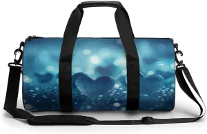Sports Gym Bag for Women Men Travel Duffel Bag Heart Image on Background Weekender Bag Canvas Carry on Overnight Bag for Travel Swimming Fitness Workout Sports Duffle Bag