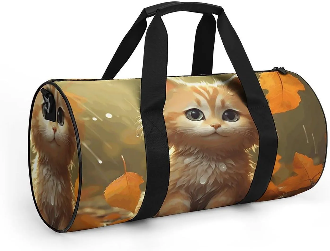 Sports Gym Bag for Women Men Travel Duffel Bag Leaves And Rain Weekender Bag Canvas Carry on Overnight Bag for Travel Swimming Fitness Workout Sports Duffle Bag