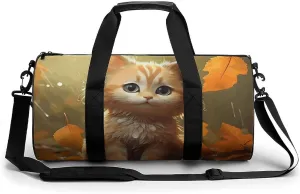 Sports Gym Bag for Women Men Travel Duffel Bag Leaves And Rain Weekender Bag Canvas Carry on Overnight Bag for Travel Swimming Fitness Workout Sports Duffle Bag