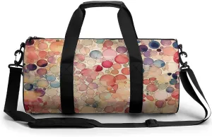 Sports Gym Bag for Women Men Travel Duffel Bag Light Beige And Peach Weekender Bag Canvas Carry on Overnight Bag for Travel Swimming Fitness Workout Sports Duffle Bag, 17.7in/9in/9in, style-2