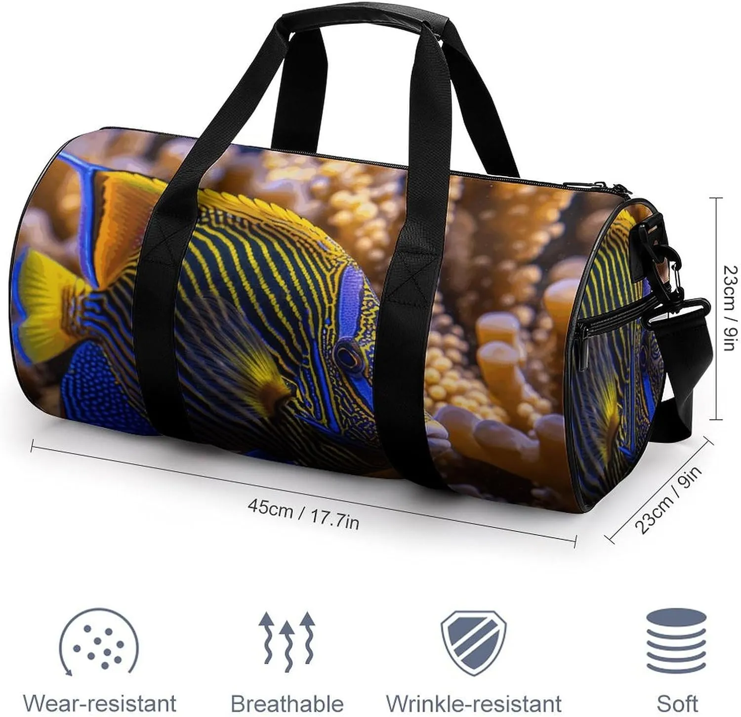 Sports Gym Bag for Women Men Travel Duffel Bag Lying on Top of The Coral Weekender Bag Canvas Carry on Overnight Bag for Travel Swimming Fitness Workout Sports Duffle Bag