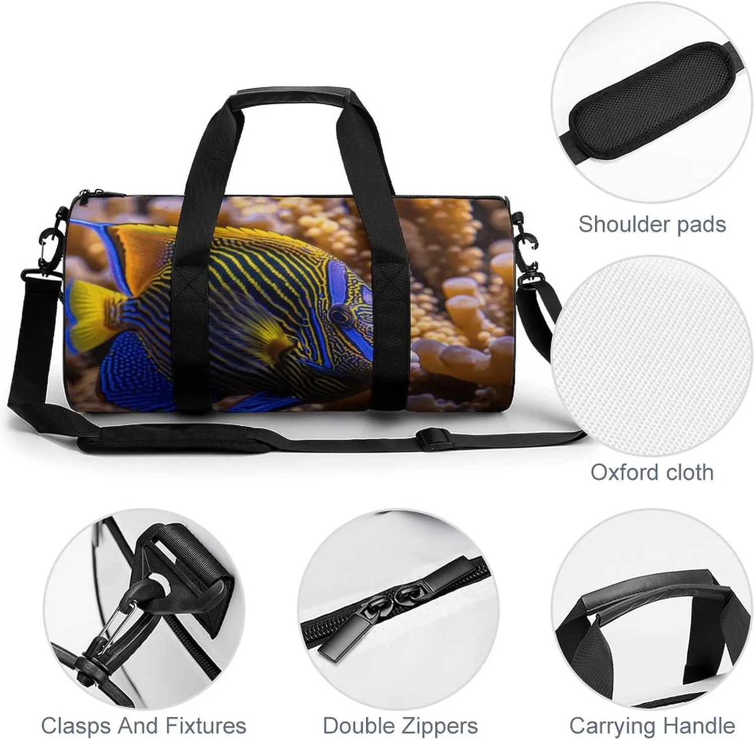 Sports Gym Bag for Women Men Travel Duffel Bag Lying on Top of The Coral Weekender Bag Canvas Carry on Overnight Bag for Travel Swimming Fitness Workout Sports Duffle Bag