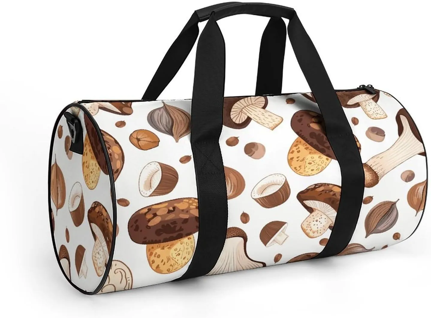 Sports Gym Bag for Women Men Travel Duffel Bag Mushrooms And Hazelnuts Weekender Bag Canvas Carry on Overnight Bag for Travel Swimming Fitness Workout Sports Duffle Bag