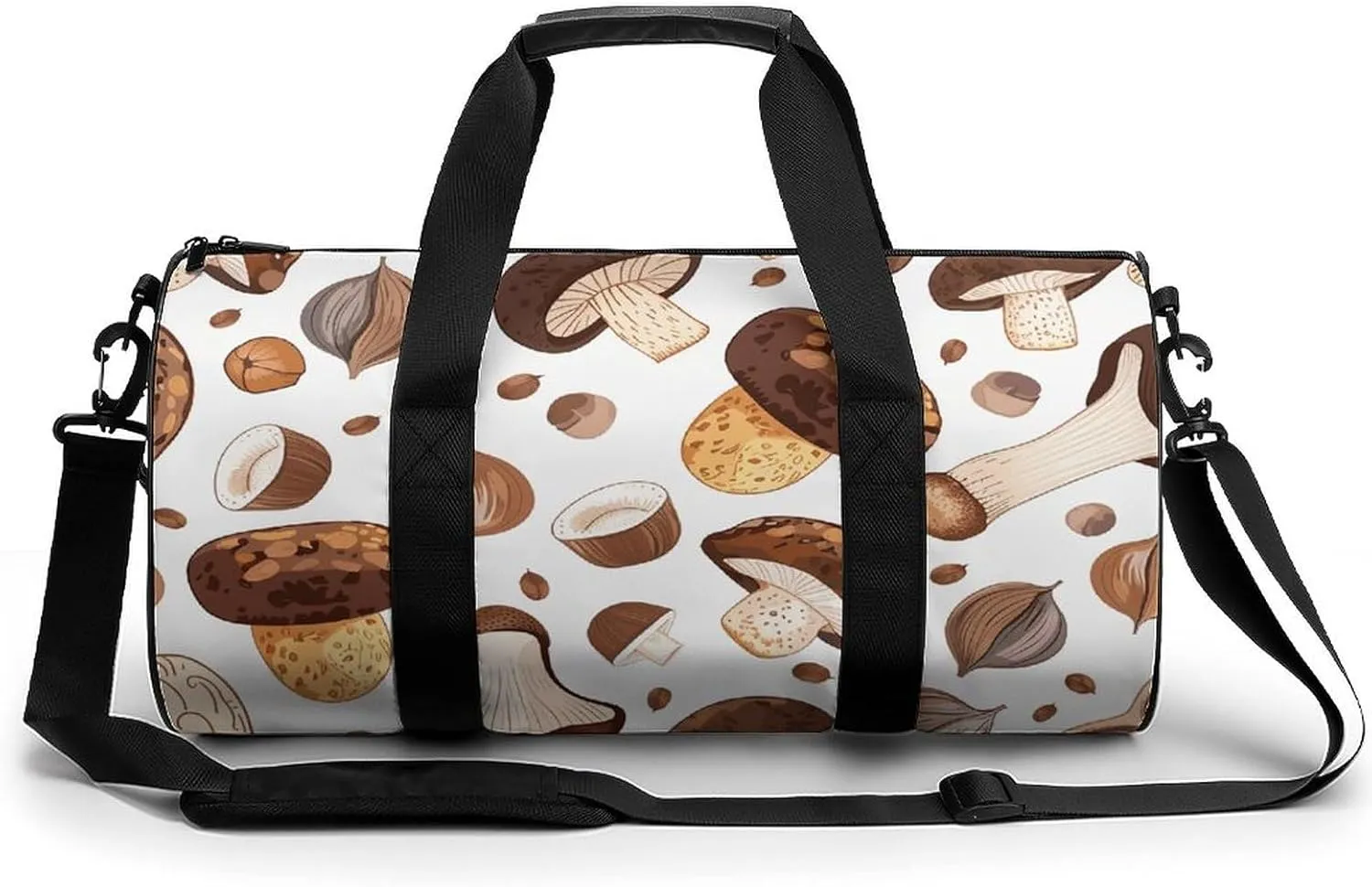 Sports Gym Bag for Women Men Travel Duffel Bag Mushrooms And Hazelnuts Weekender Bag Canvas Carry on Overnight Bag for Travel Swimming Fitness Workout Sports Duffle Bag