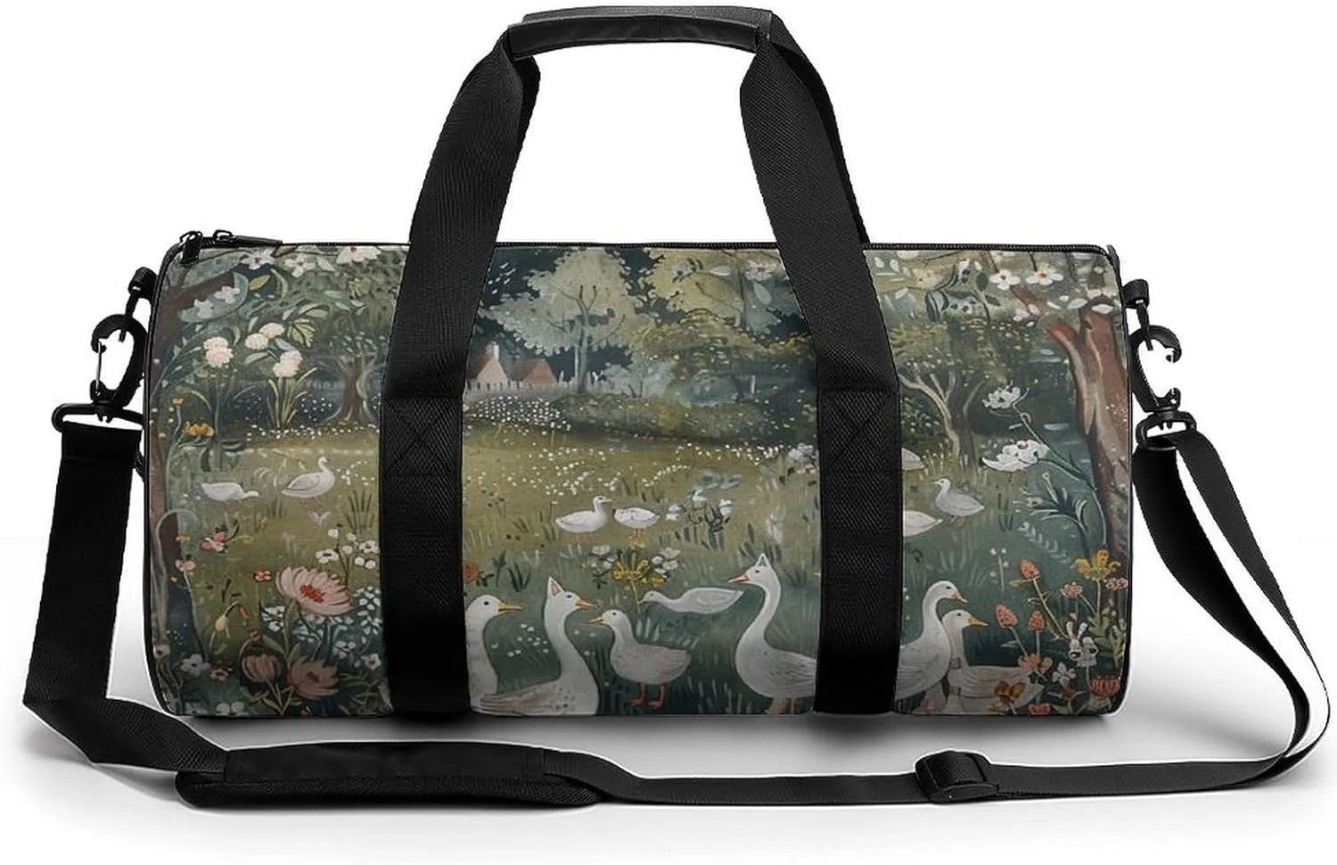 Sports Gym Bag for Women Men Travel Duffel Bag Old English Garden Weekender Bag Canvas Carry on Overnight Bag for Travel Swimming Fitness Workout Sports Duffle Bag, 17.7in/9in/9in, style-4