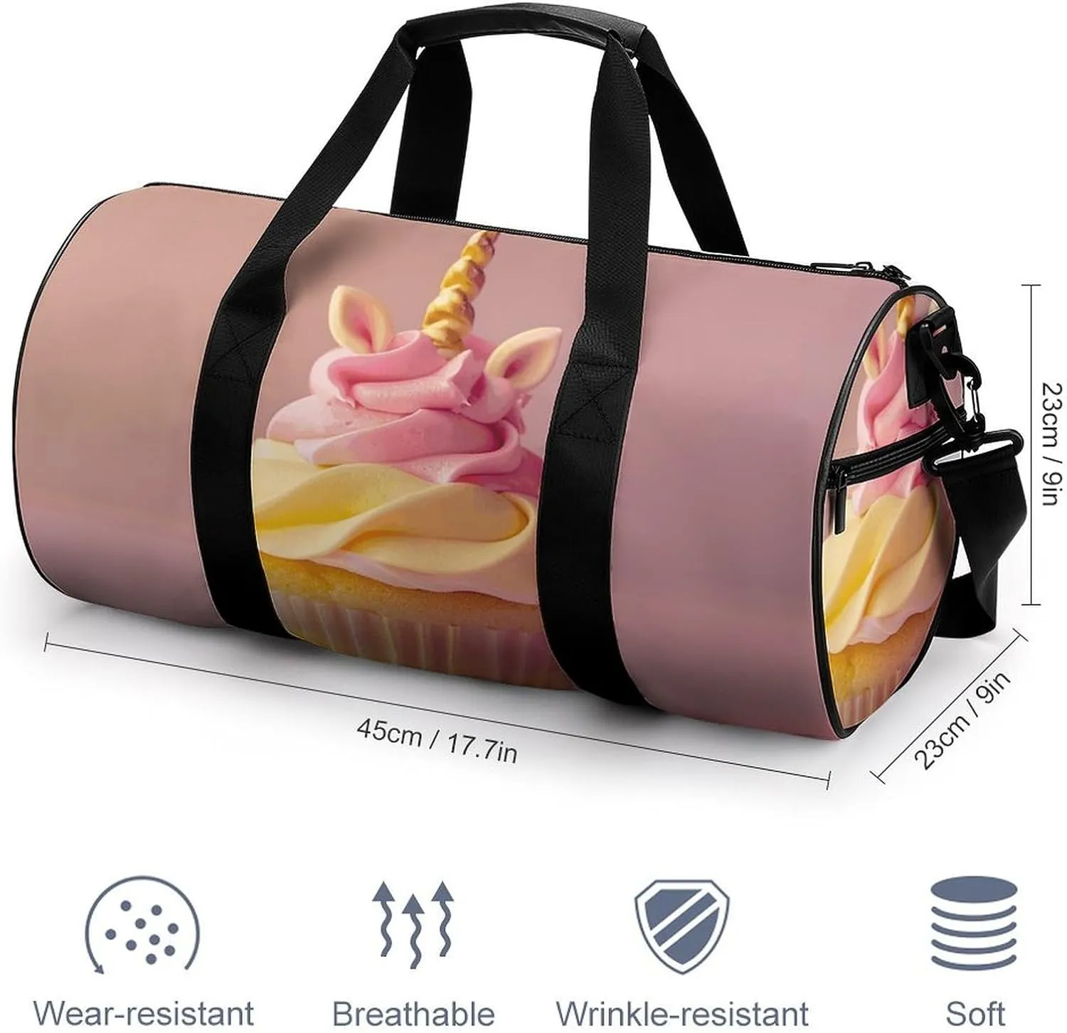 Sports Gym Bag for Women Men Travel Duffel Bag Ombre Magic Horse Cake Weekender Bag Canvas Carry on Overnight Bag for Travel Swimming Fitness Workout Sports Duffle Bag